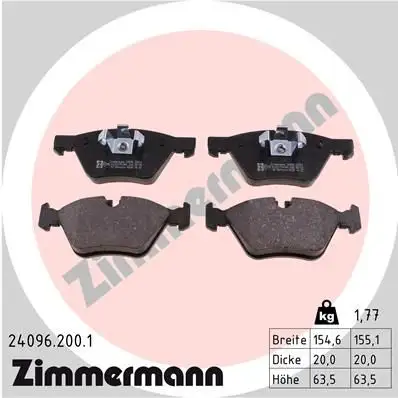 ZIMMERMANN Bremsbelagsatz, Scheibenbremse 4250238746584