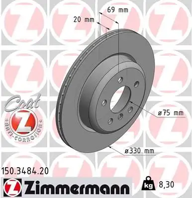 ZIMMERMANN Bremsscheibe IZIN150348420