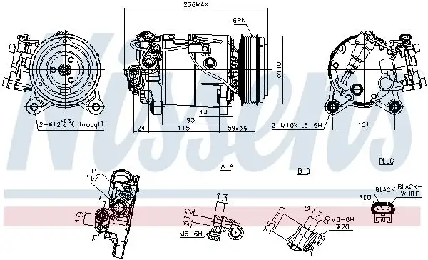 NISSENS Kompressor, Klimaanlage 5707286511163