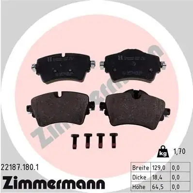 ZIMMERMANN Bremsbelagsatz, Scheibenbremse IZIN221871801