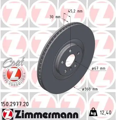 ZIMMERMANN Bremsscheibe IZIN150297720