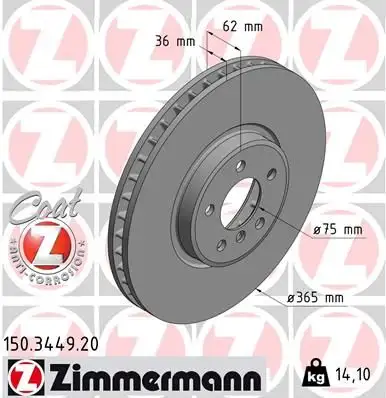 ZIMMERMANN Bremsscheibe IZIN150344920