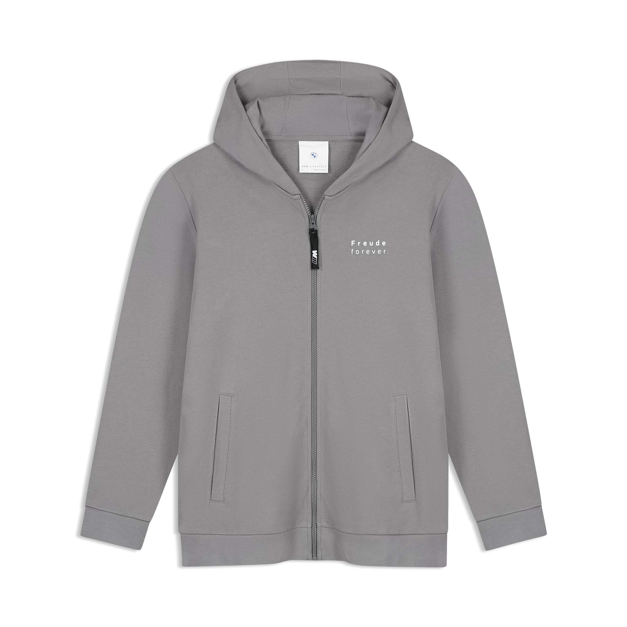 BMW Zip-Sweathoodie Logo reverse Unisex grau
