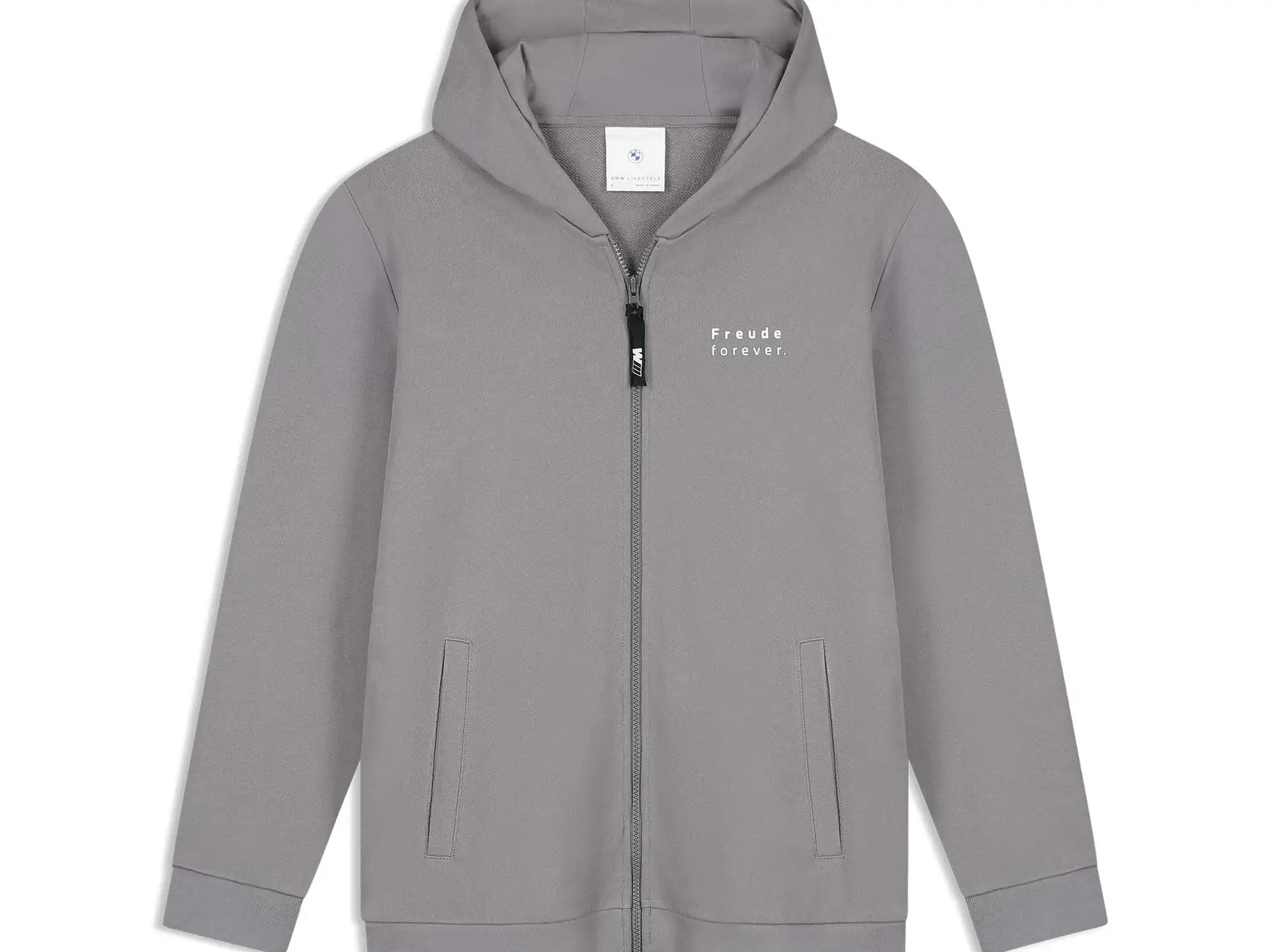 BMW Zip-Sweathoodie Logo reverse Unisex grau