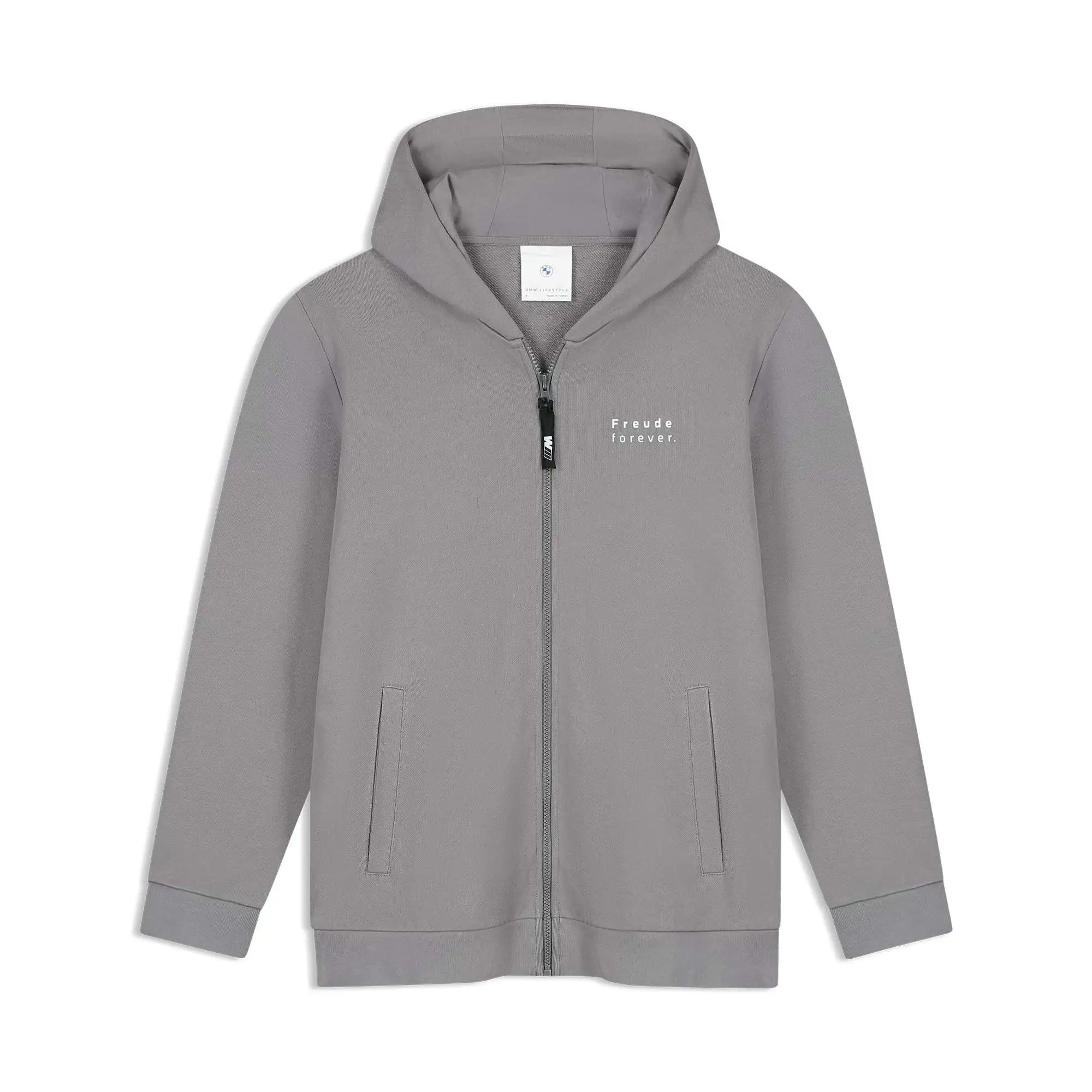 BMW Zip-Sweathoodie Logo reverse Unisex grau