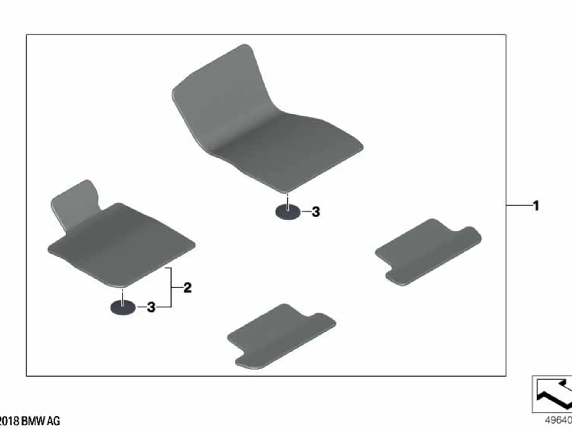 BMW Satz Fußmatten Velours (4-teilig) M-Performance anthrazit 8er G14 G15 M8 F91 F92