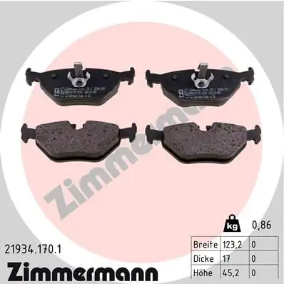 ZIMMERMANN Bremsbelagsatz, Scheibenbremse 4250238736530