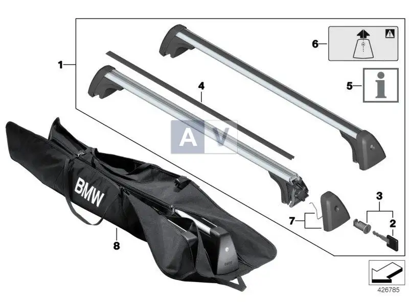 Abdeckkappe inkl. Bügel für Dachträgersystem - 2er, 3er, X1, X5