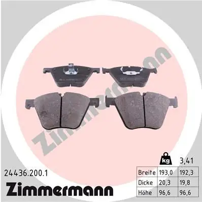 ZIMMERMANN Bremsbelagsatz, Scheibenbremse IZIN244362001