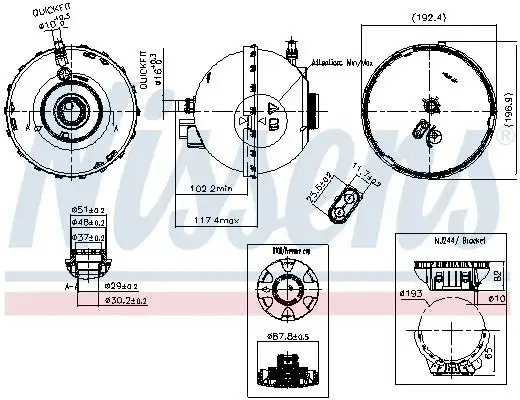 NISSENS Ausgleichsbehälter, Kühlmittel 1,4 l INIS996262