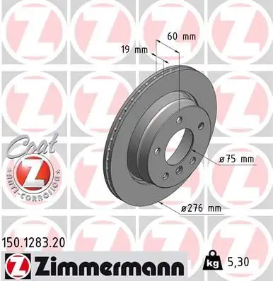 ZIMMERMANN Bremsscheibe 4250238718383