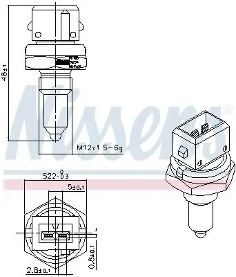 NISSENS Sensor, Kühlmitteltemperatur 5707286534964
