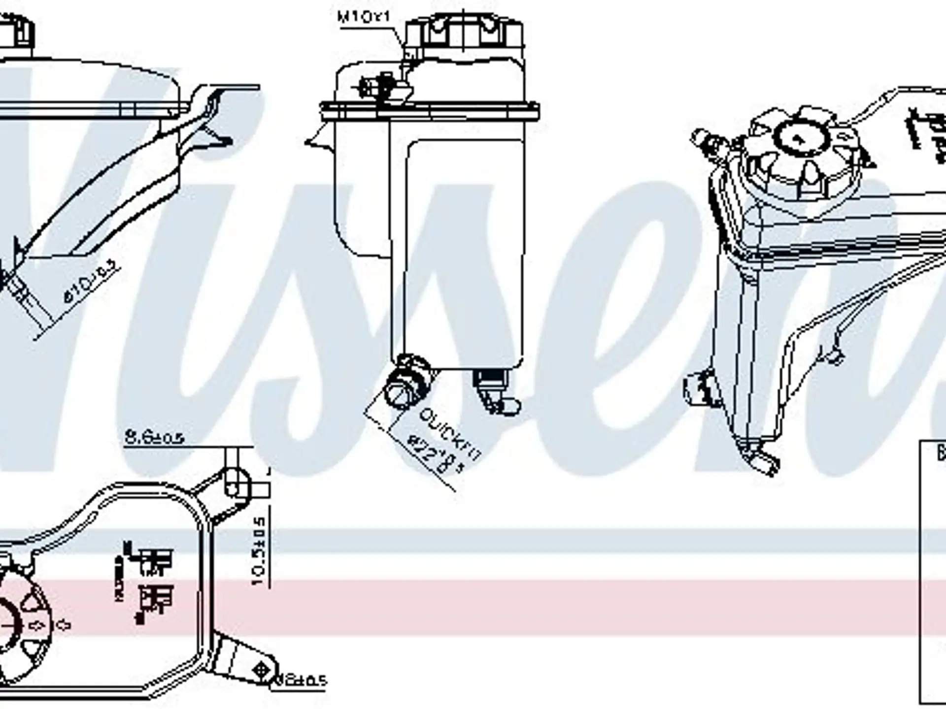 NISSENS Ausgleichsbehälter, Kühlmittel 1,3 l 5707286503632