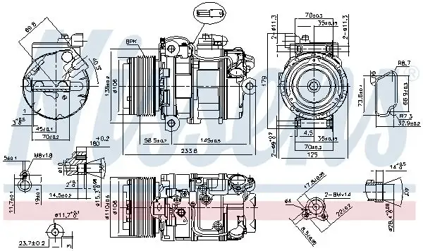 NISSENS Kompressor, Klimaanlage INIS89595