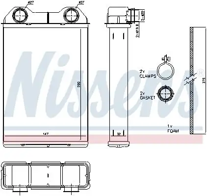 NISSENS Wärmetauscher, Innenraumheizung INIS70808