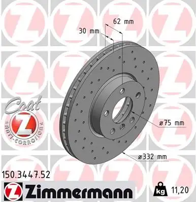 ZIMMERMANN Bremsscheibe 4250238749936