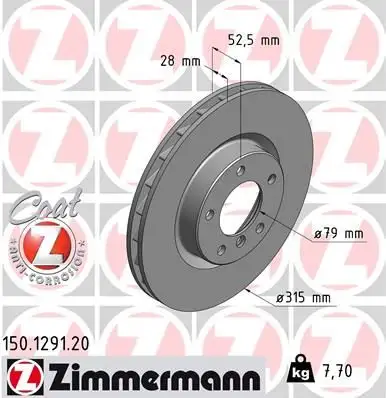 ZIMMERMANN Bremsscheibe 4250238718451