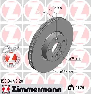 ZIMMERMANN Bremsscheibe 4250238720621