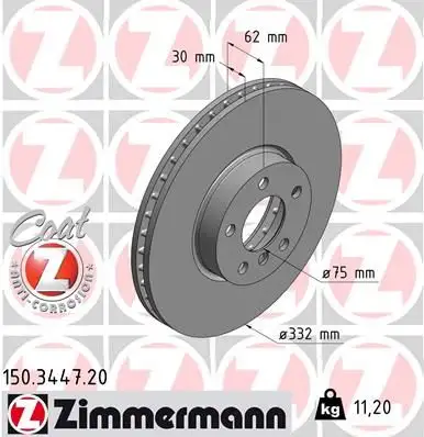 ZIMMERMANN Bremsscheibe 4250238720621