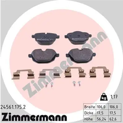 ZIMMERMANN Bremsbelagsatz, Scheibenbremse IZIN245611752