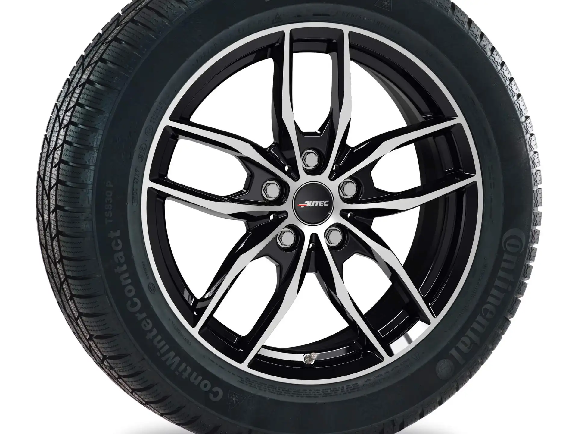 AUTEC Winterkompletträder Bavaris 17/17 R17 schwarz poliert RDKS Continental