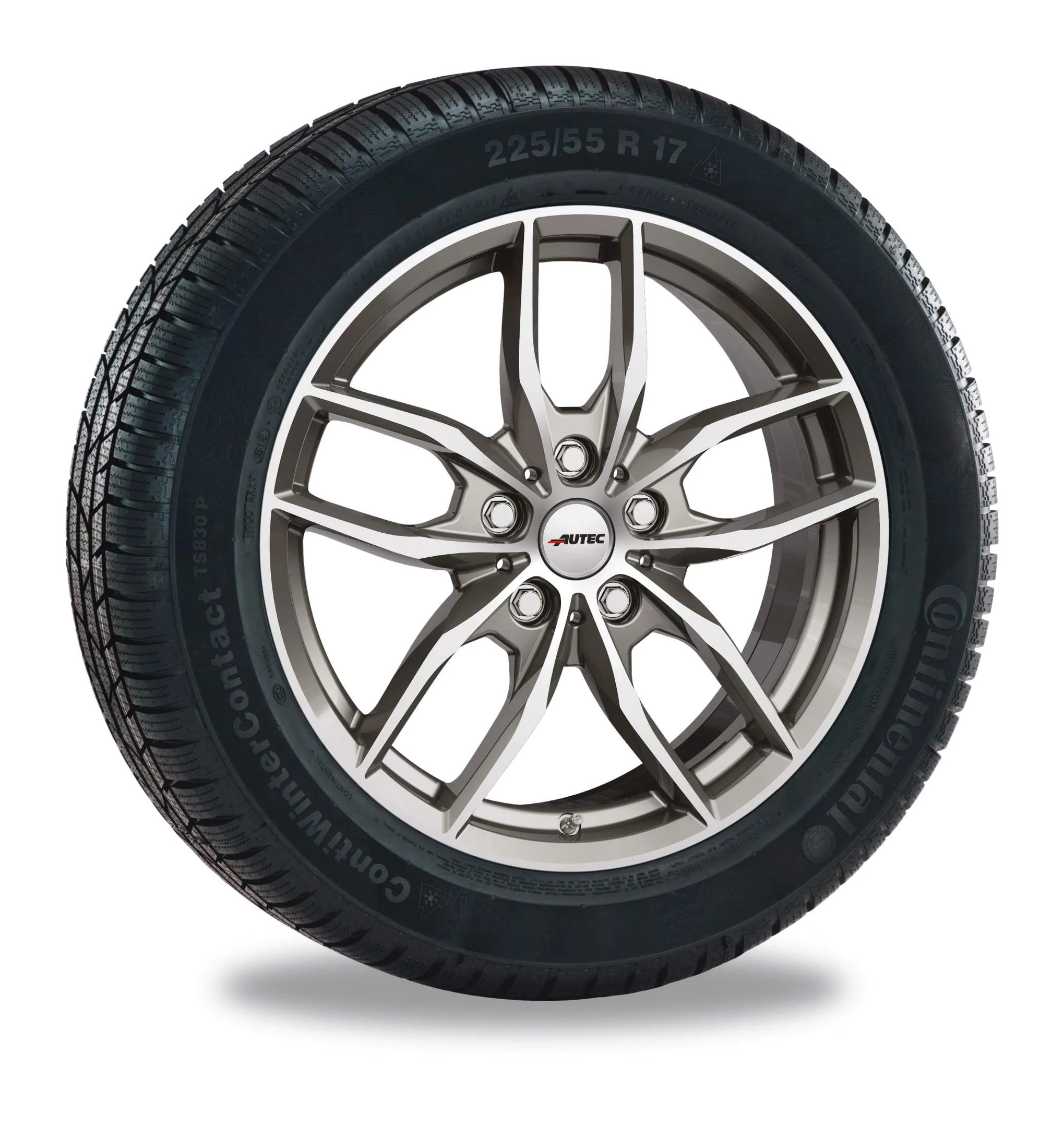 AUTEC Winterkompletträder Bavaris 16/16 R16 titansilber poliert RDKS Continental BMW 3er G20 G21