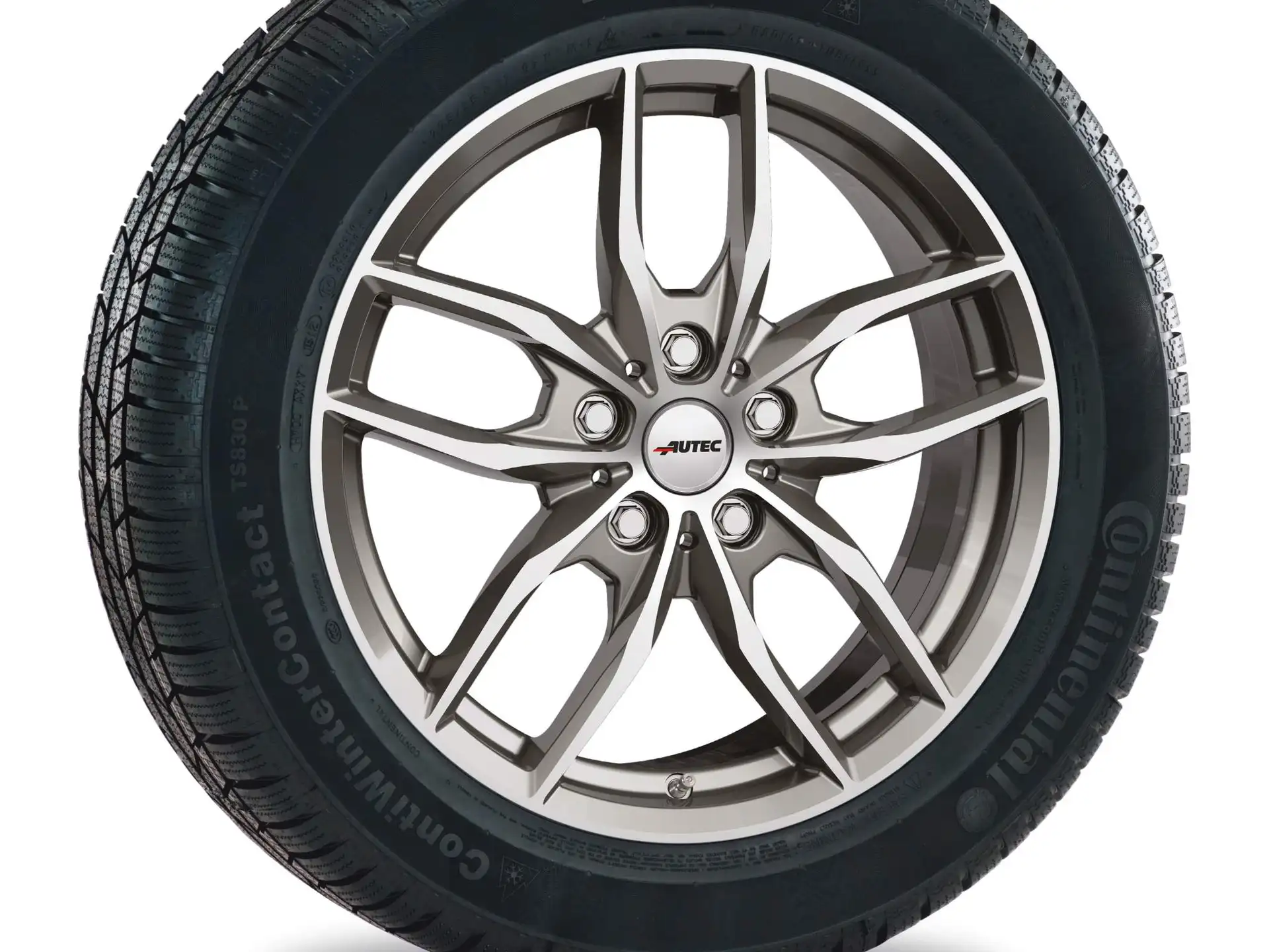 AUTEC Winterkompletträder Bavaris 18/18 R18 titansilber poliert RDKS Pirelli BMW 1er F40