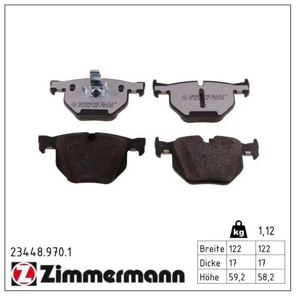 ZIMMERMANN Bremsbelagsatz, Scheibenbremse 4250238778912