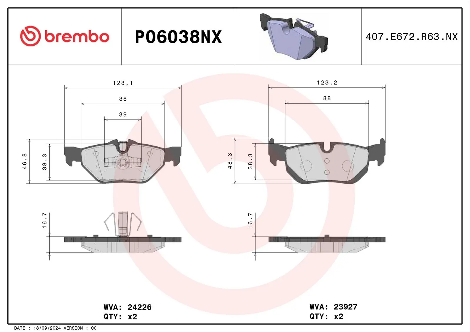 BREMBO Bremsbelagsatz, Scheibenbremse 8020584130742
