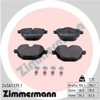 ZIMMERMANN Bremsbelagsatz, Scheibenbremse IZIN245611751