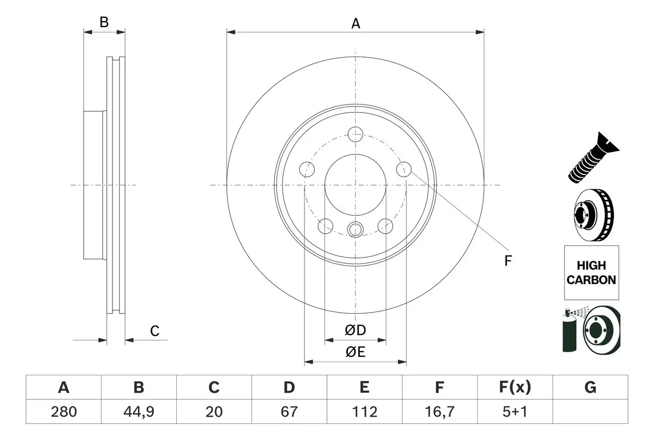 BOSCH Bremsscheibe 4047026641363