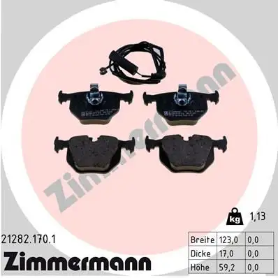 ZIMMERMANN Bremsbelagsatz, Scheibenbremse 4250238734222