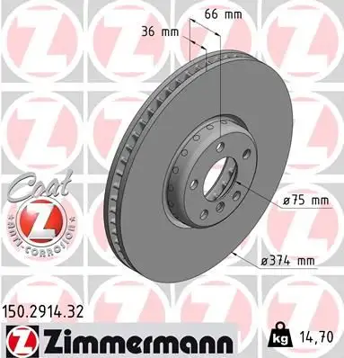 ZIMMERMANN Bremsscheibe IZIN150291432