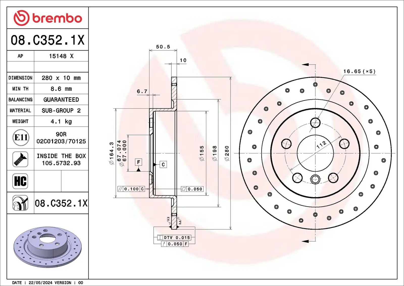 BREMBO Bremsscheibe 8020584340318