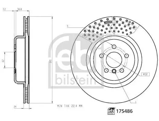 FEBI BILSTEIN Bremsscheibe IFEN175486