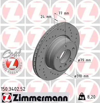 ZIMMERMANN Bremsscheibe IZIN150340252