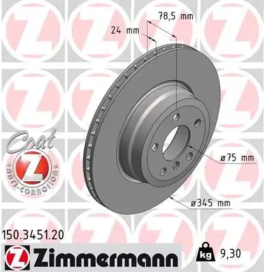 ZIMMERMANN Bremsscheibe IZIN150345120
