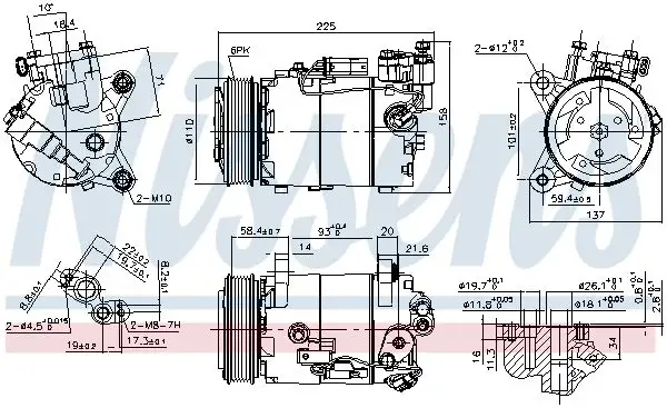 NISSENS Kompressor, Klimaanlage INIS890099