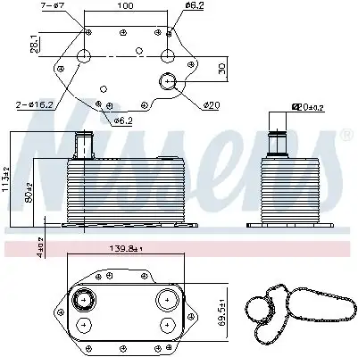 NISSENS Ölkühler, Motoröl INIS90905