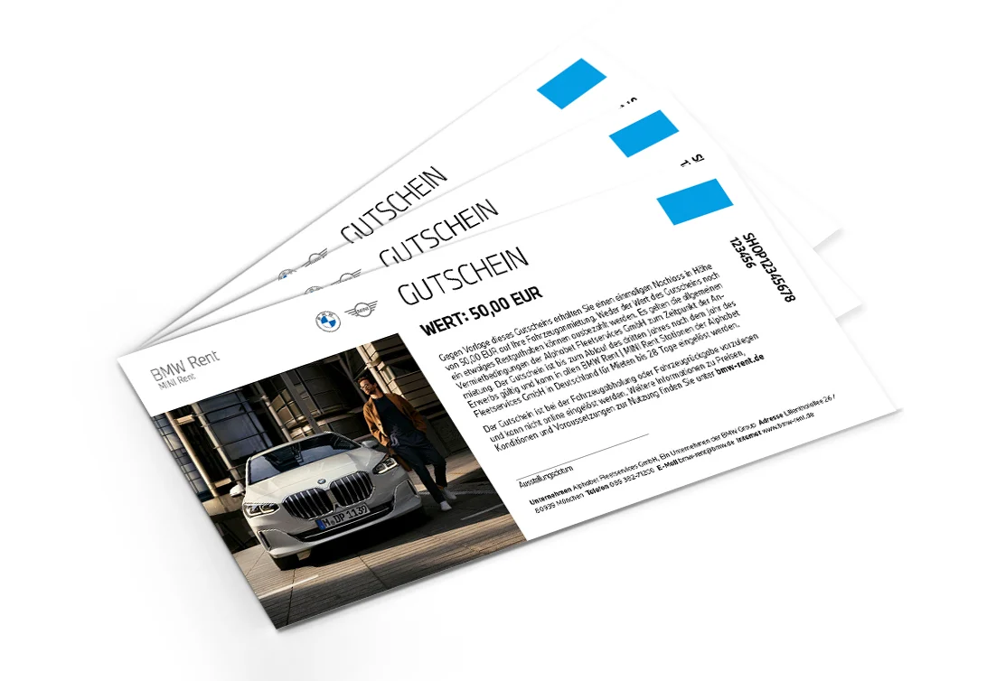 BMW Rent | MINI Rent Wertgutschein