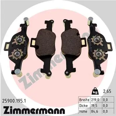 ZIMMERMANN Bremsbelagsatz, Scheibenbremse IZIN259001951