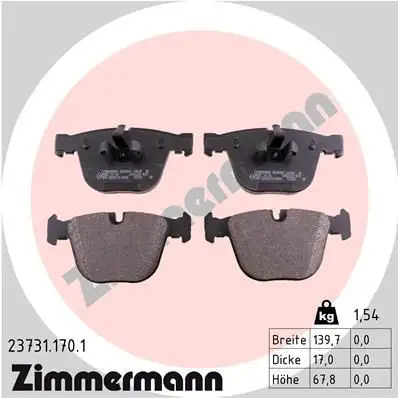 ZIMMERMANN Bremsbelagsatz, Scheibenbremse IZIN237311701