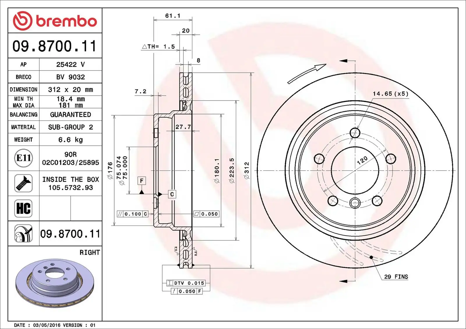 BREMBO Bremsscheibe 8020584210567