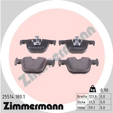 ZIMMERMANN Bremsbelagsatz, Scheibenbremse IZIN255141801