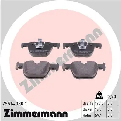 ZIMMERMANN Bremsbelagsatz, Scheibenbremse IZIN255141801