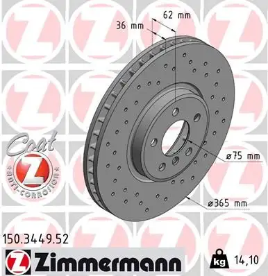 ZIMMERMANN Bremsscheibe IZIN150344952