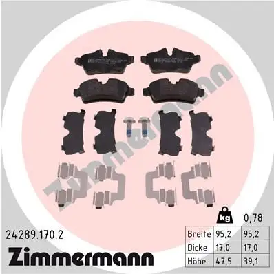 ZIMMERMANN Bremsbelagsatz, Scheibenbremse IZIN242891702