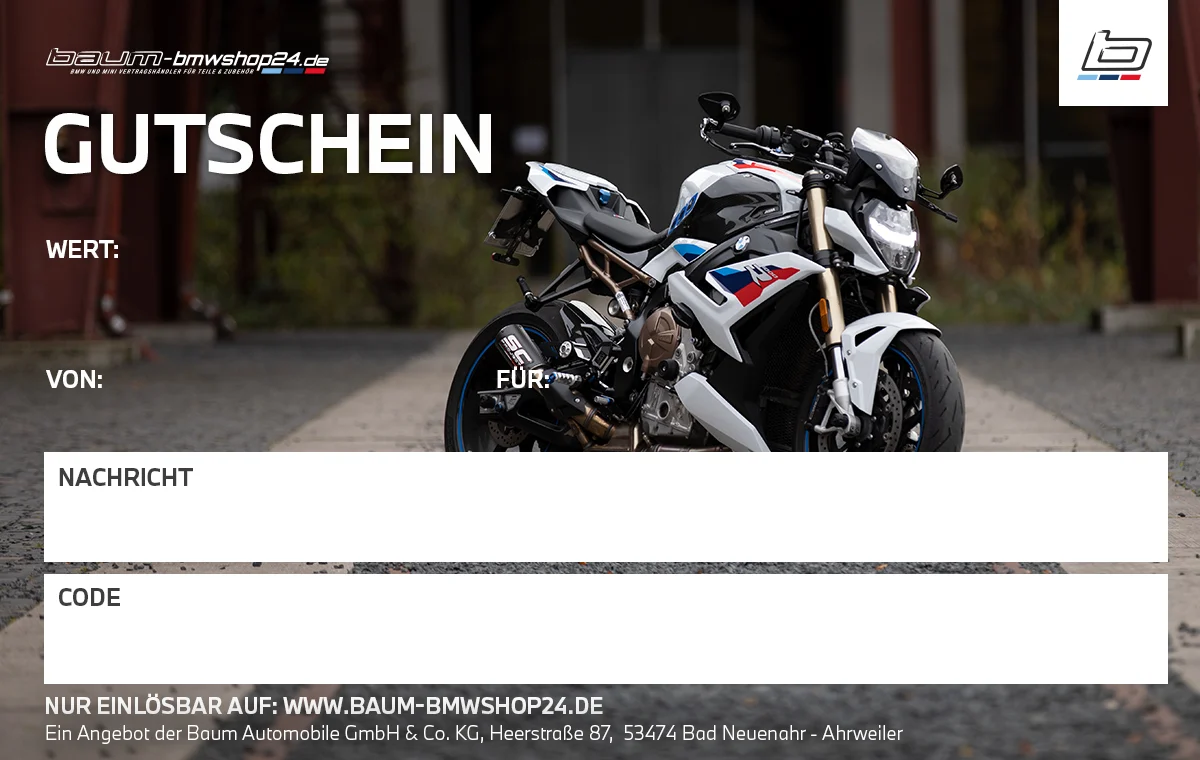 Gutschein für Motorrad Fahrer