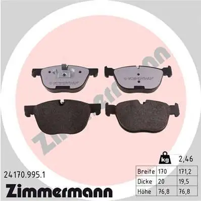 ZIMMERMANN Bremsbelagsatz, Scheibenbremse IZIN241709951