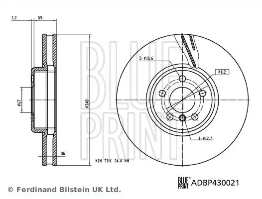 BLUE PRINT Bremsscheibe 5057746197964